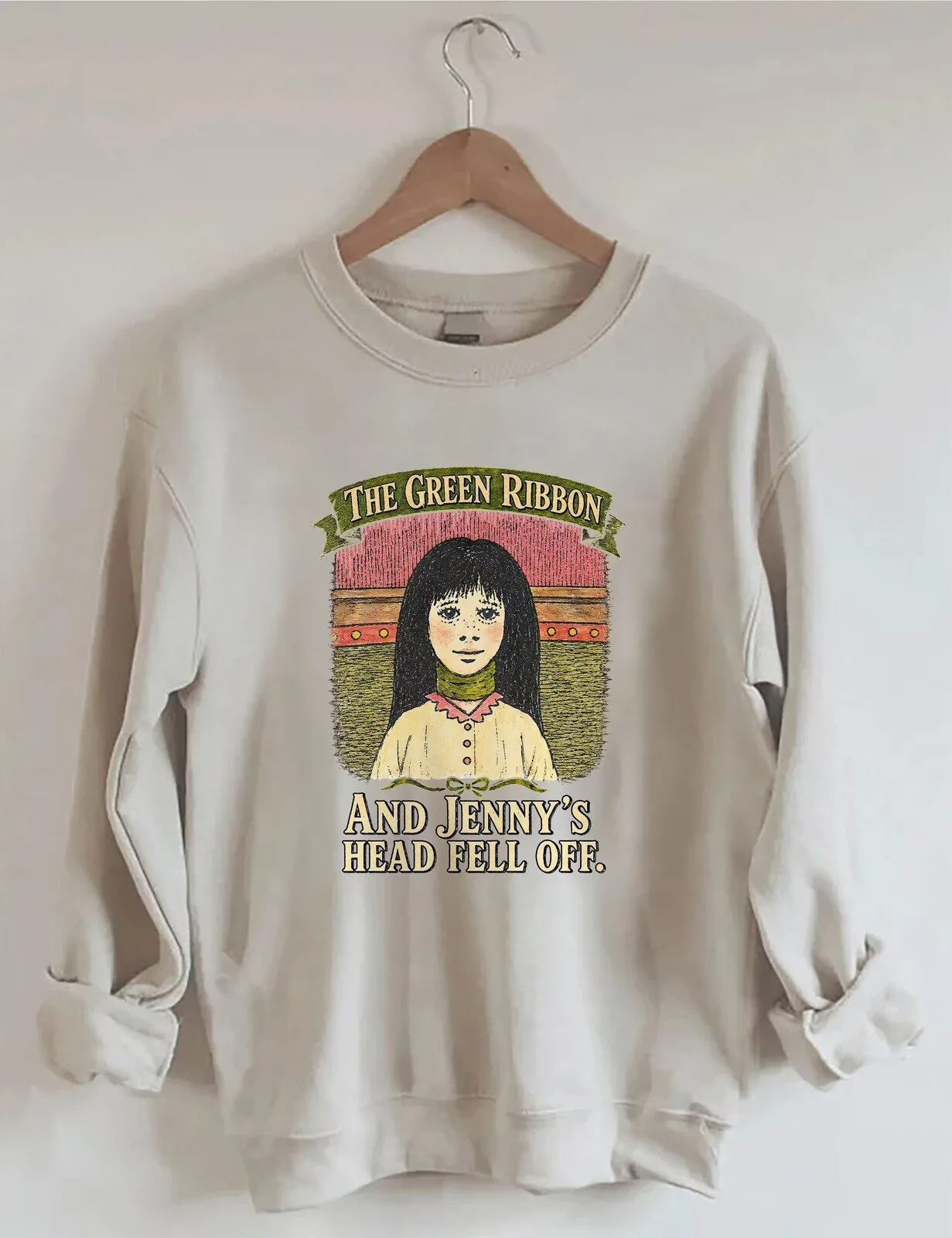 The Green Ribbon And Jenny's Head Fell Off Scary Stories To Tell In The Dark Sweatshirt