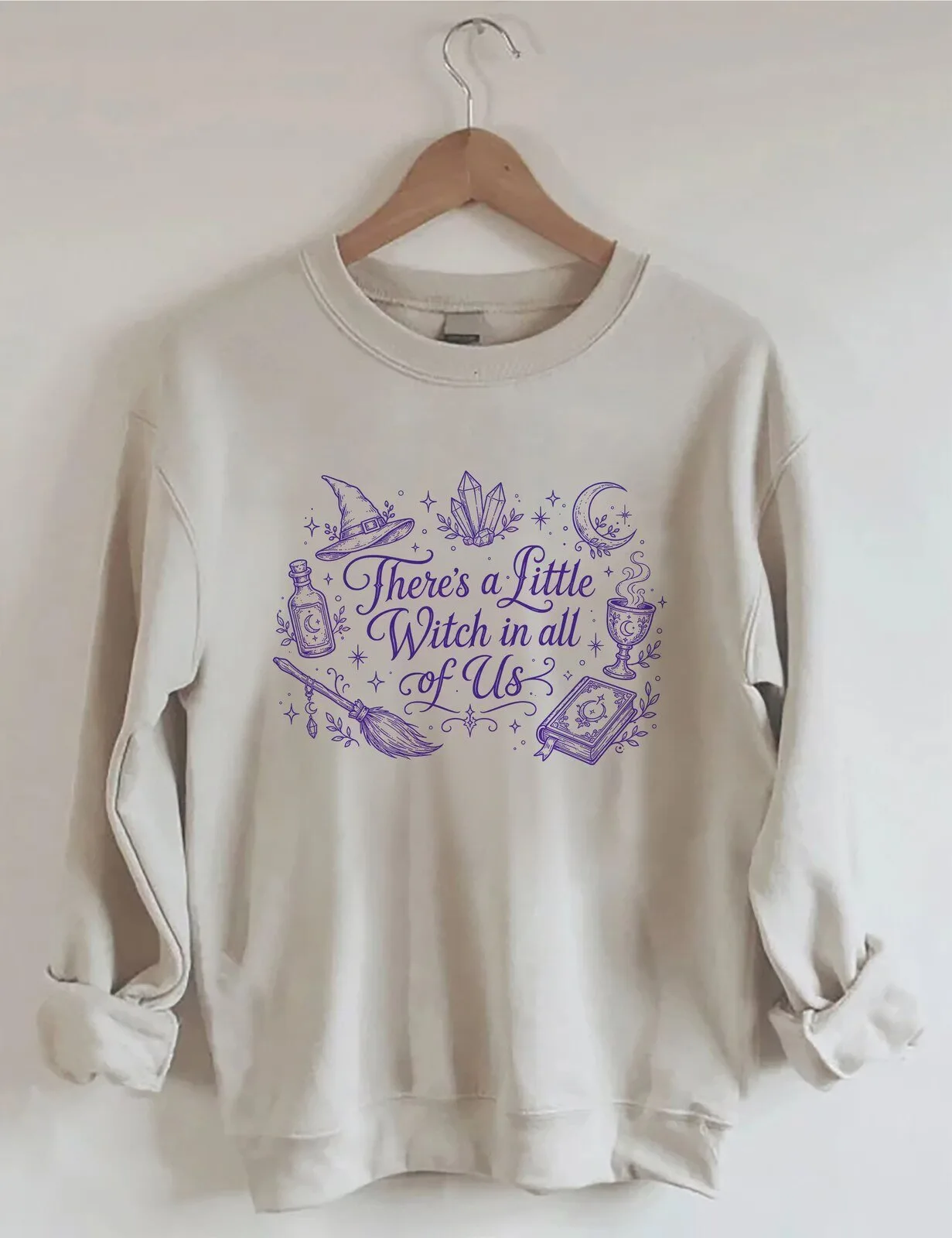 There's A Little Witch In All Of Us Halloween Witchcraft Sweatshirt